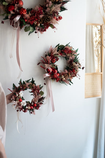 Mini Christmas Wreath - Sola flowers + Fragrance Oil
